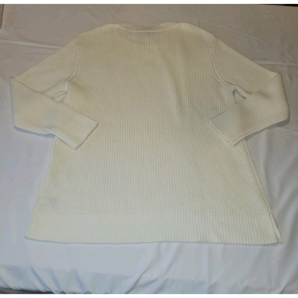 Lane Bryant Sweater Size 14/16 Ivory Pull Over Long Sleeve Round Neck Sequin NWT - Picture 4 of 5